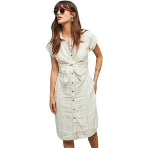 MAEVE x ANTHROPOLOGIE Stripe Tie Front Shirtdress size 6